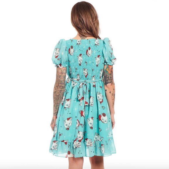 SOURPUSS CHRISTMAS KITTIES CREAM PUFF DRESS -- Medium, NWT - Picture 5 of 6